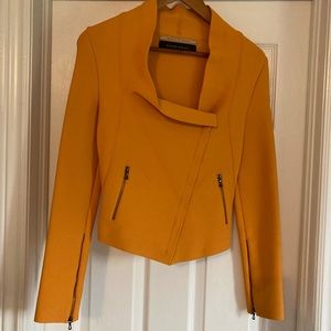 Roland Mouret Zip Front Wool Jacket Bodycon Blazer.